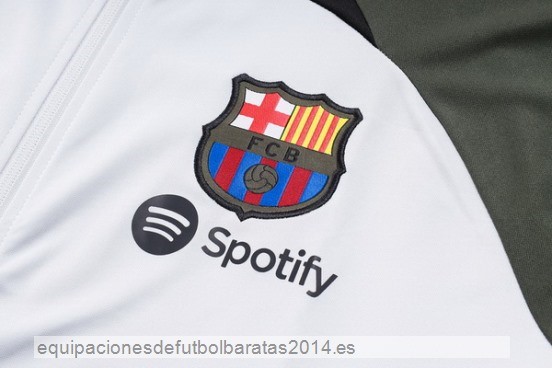 Nuevo Conjunto Completo Ropa Deportiva Con Cremallera Larga Barcelona 23/24 Blanco Verde Baratas